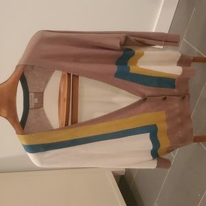 SALE! $19! NORDSTROM collection silk beige and green cardigan US size XL